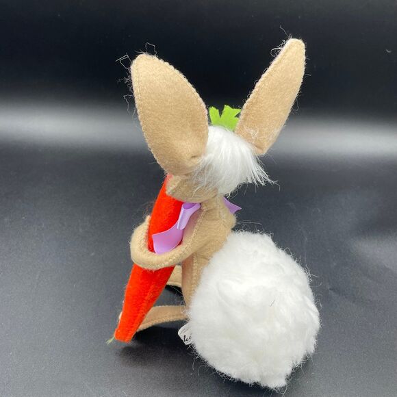2014 Annalee Easter Bunny Tails Rabbit Posable Plush Large Puff Tail w/ Carrot - Picture 4 of 6